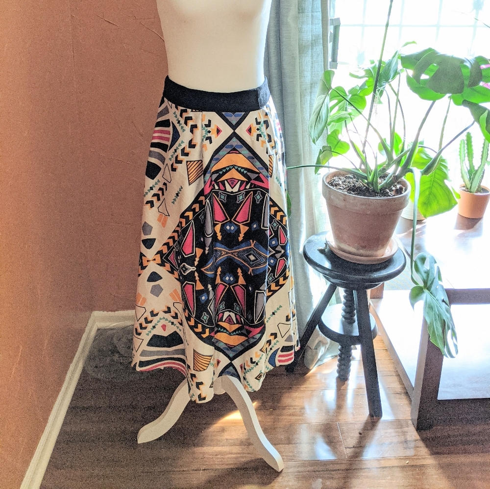 Stained glass midi skirt